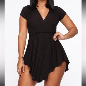Black skirt romper, size small